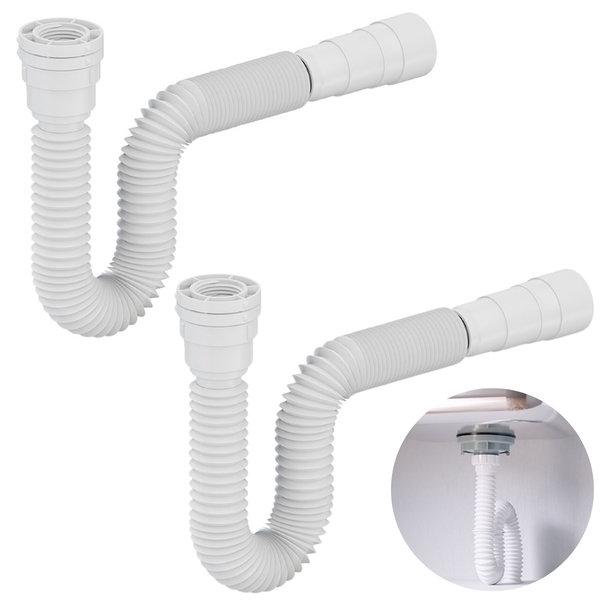 Sifão Sanfonado Universal 73cm Branco | Valeplast | 02 Un